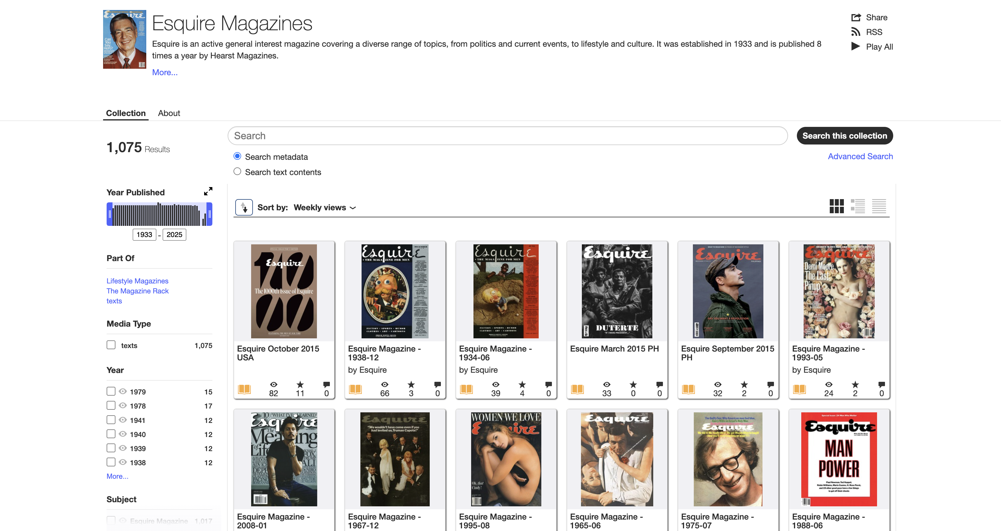 Internet Archive Magazine Rack