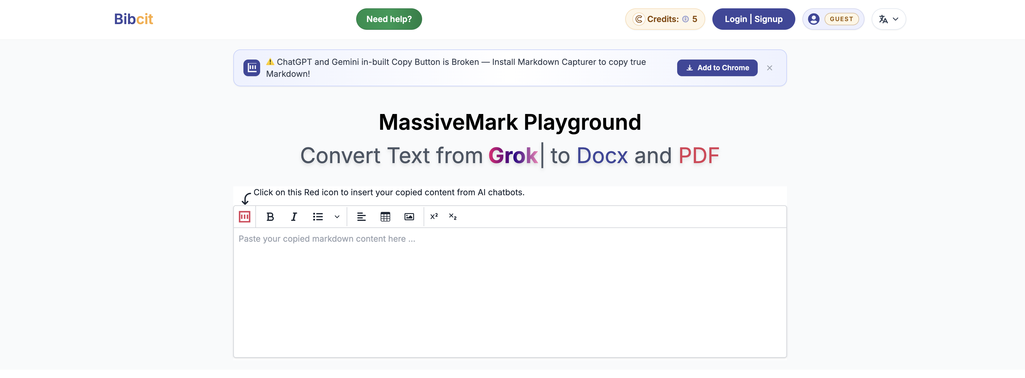 MassiveMark Playground by BibCit