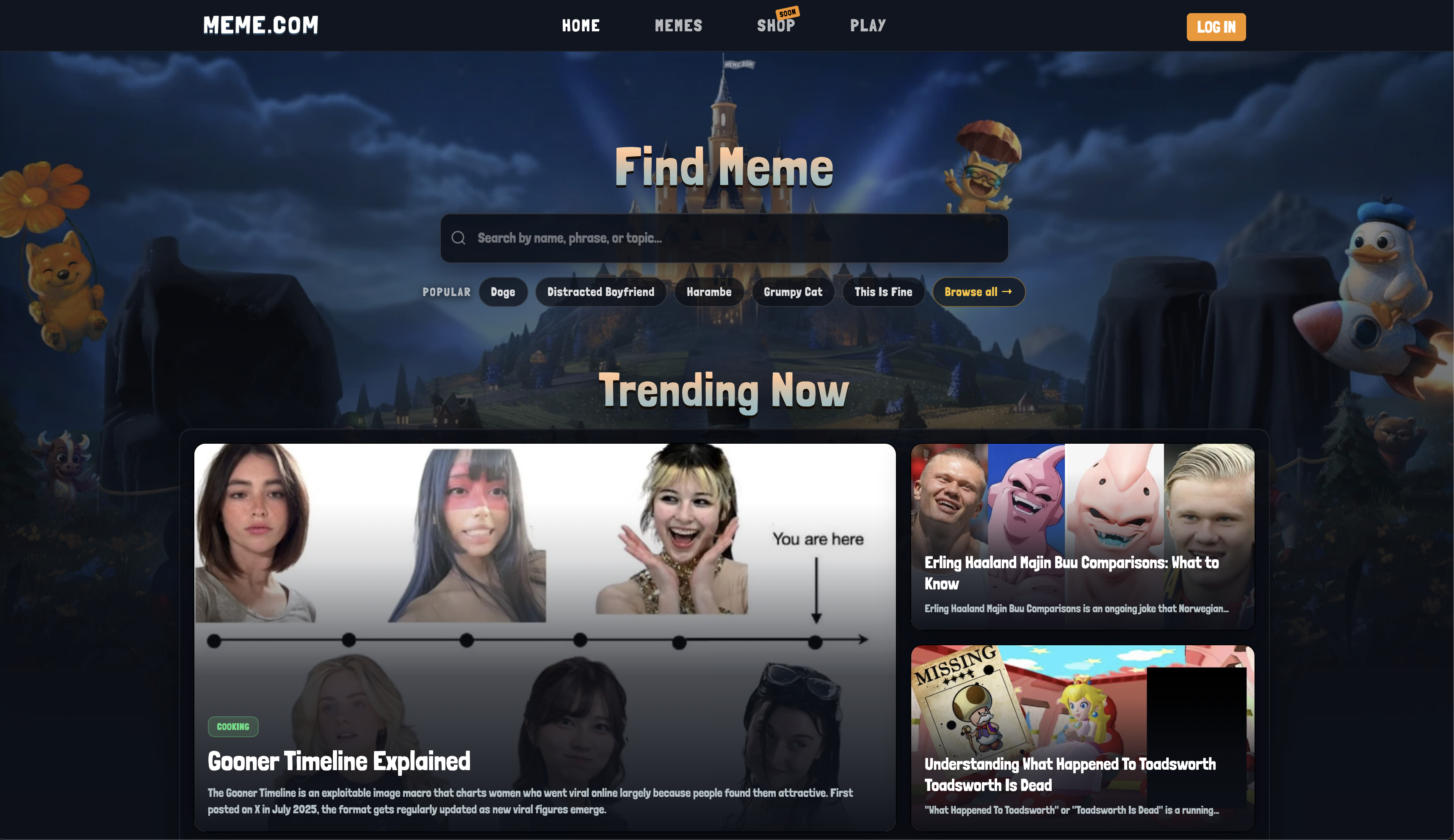 Screenshot of Meme.com