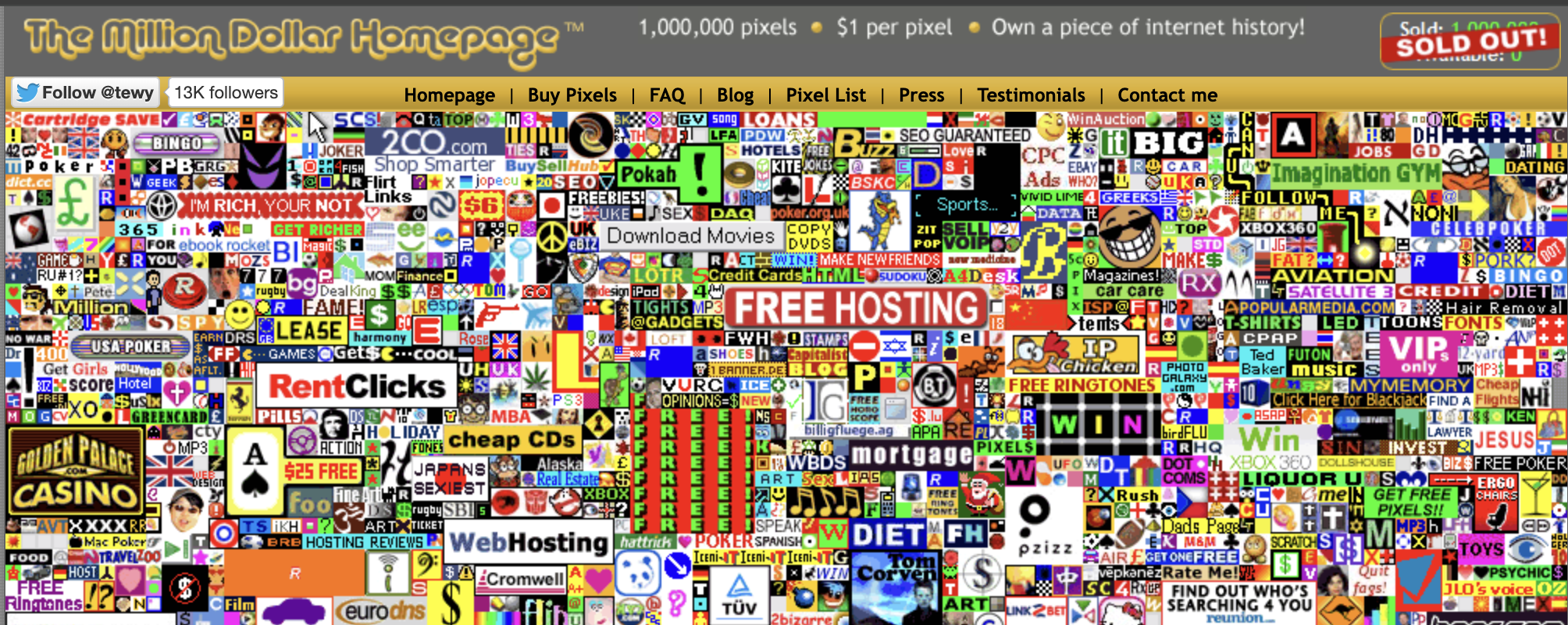 The Million Dollar Homepage