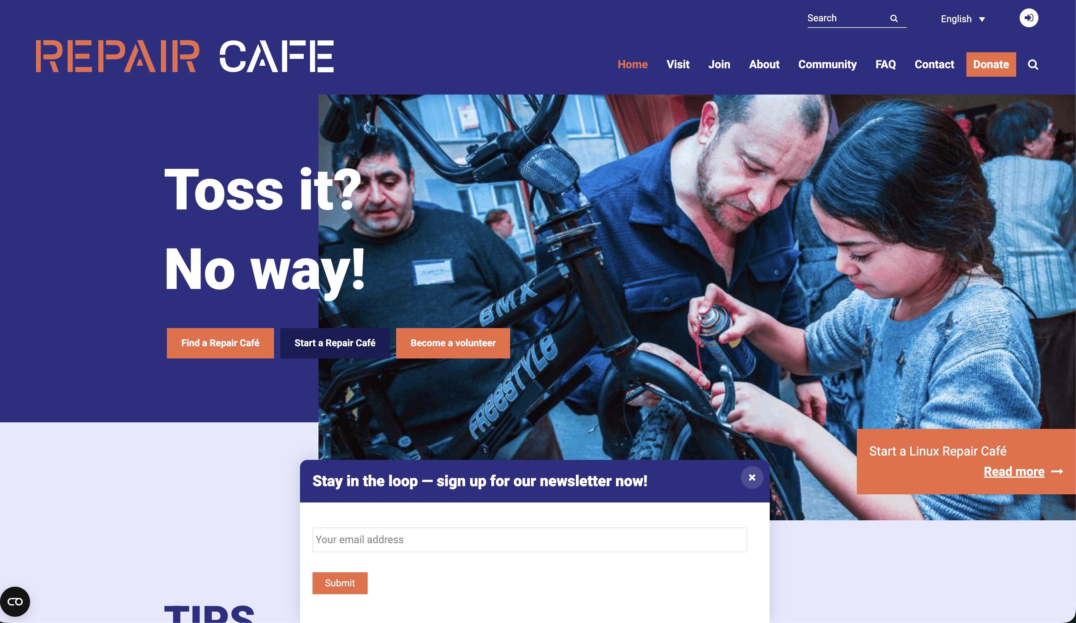 Screenshot of Repair Café