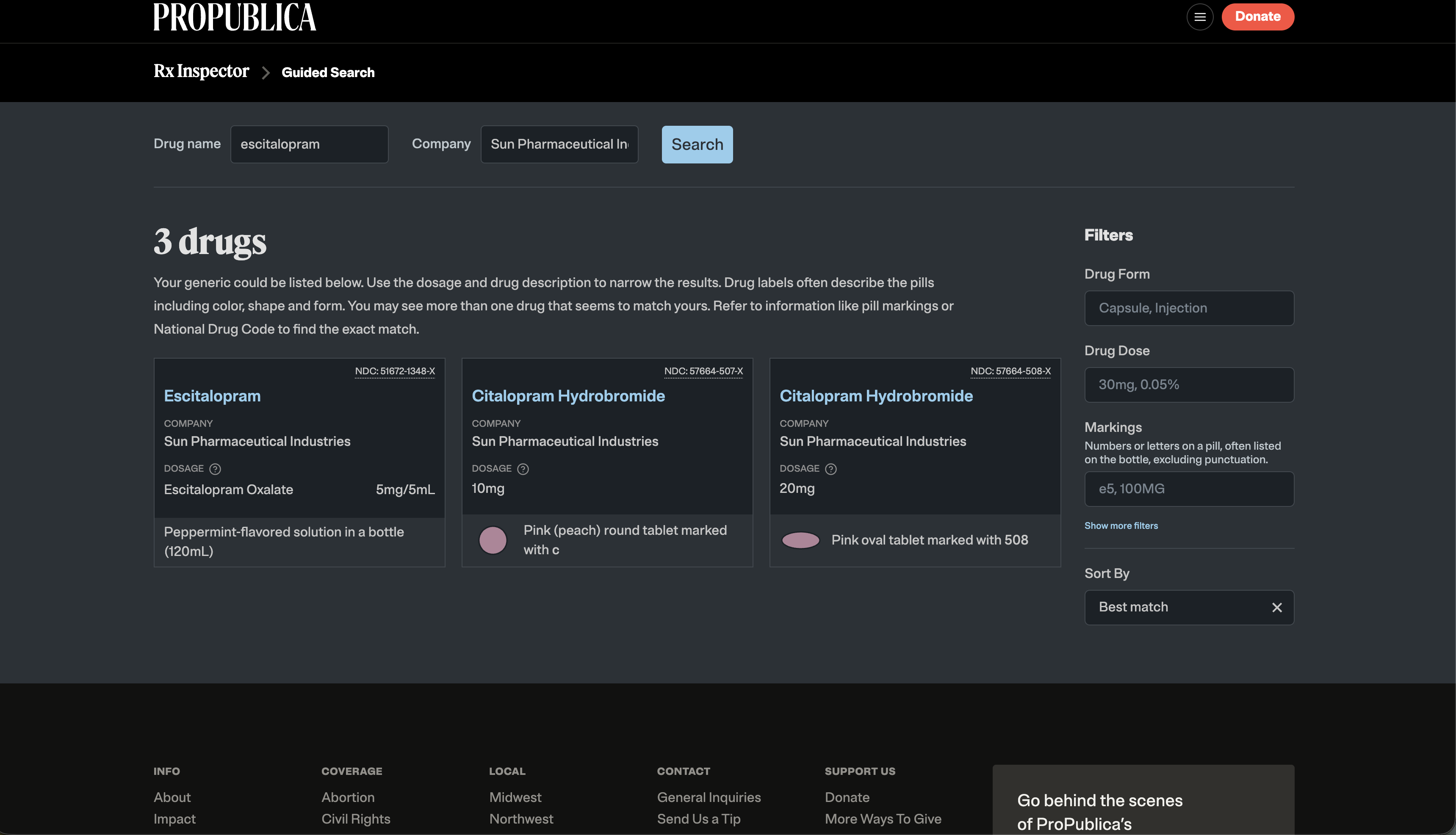 Rx Inspector (ProPublica)