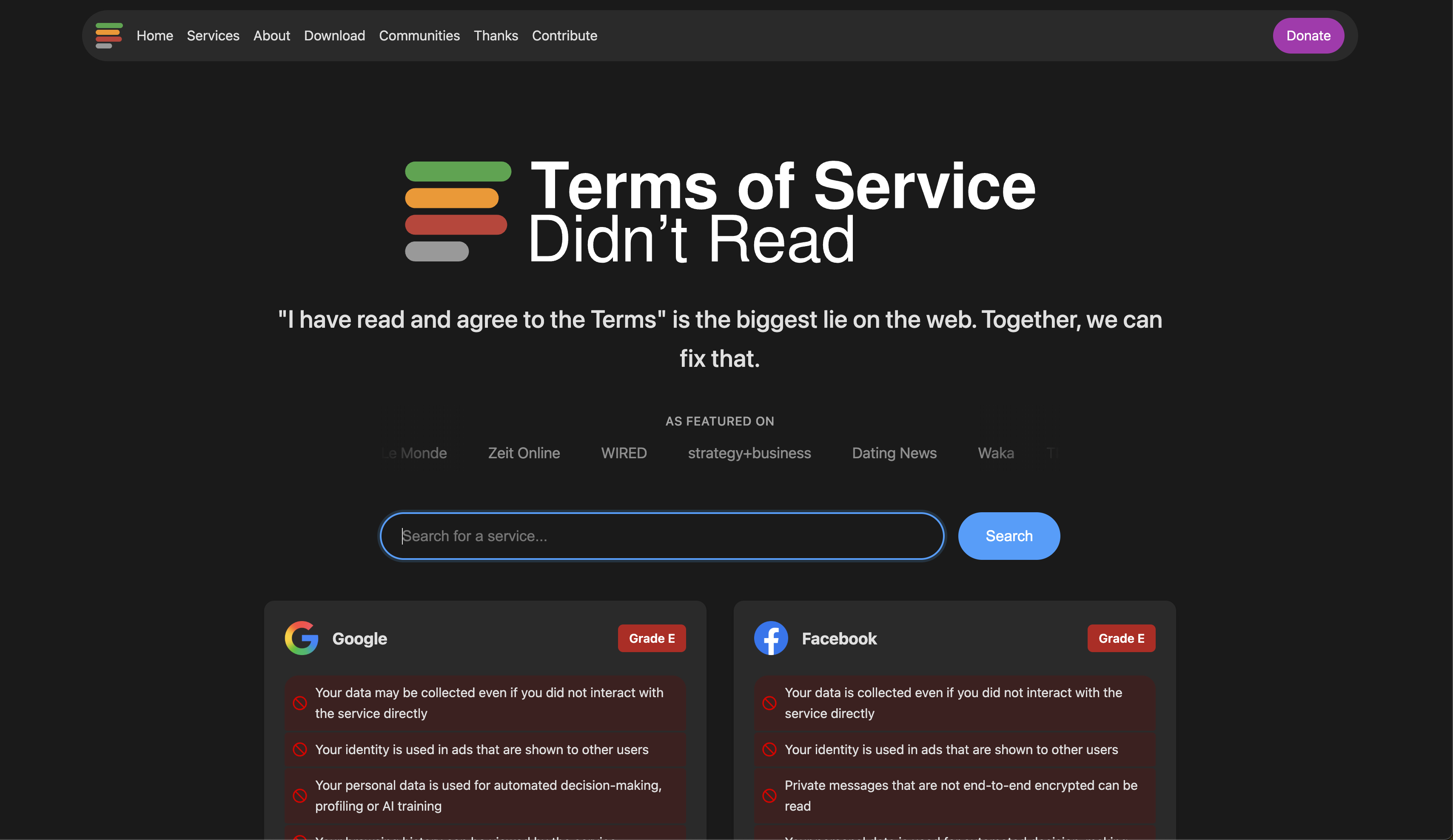 Terms of Service; Didn't Read