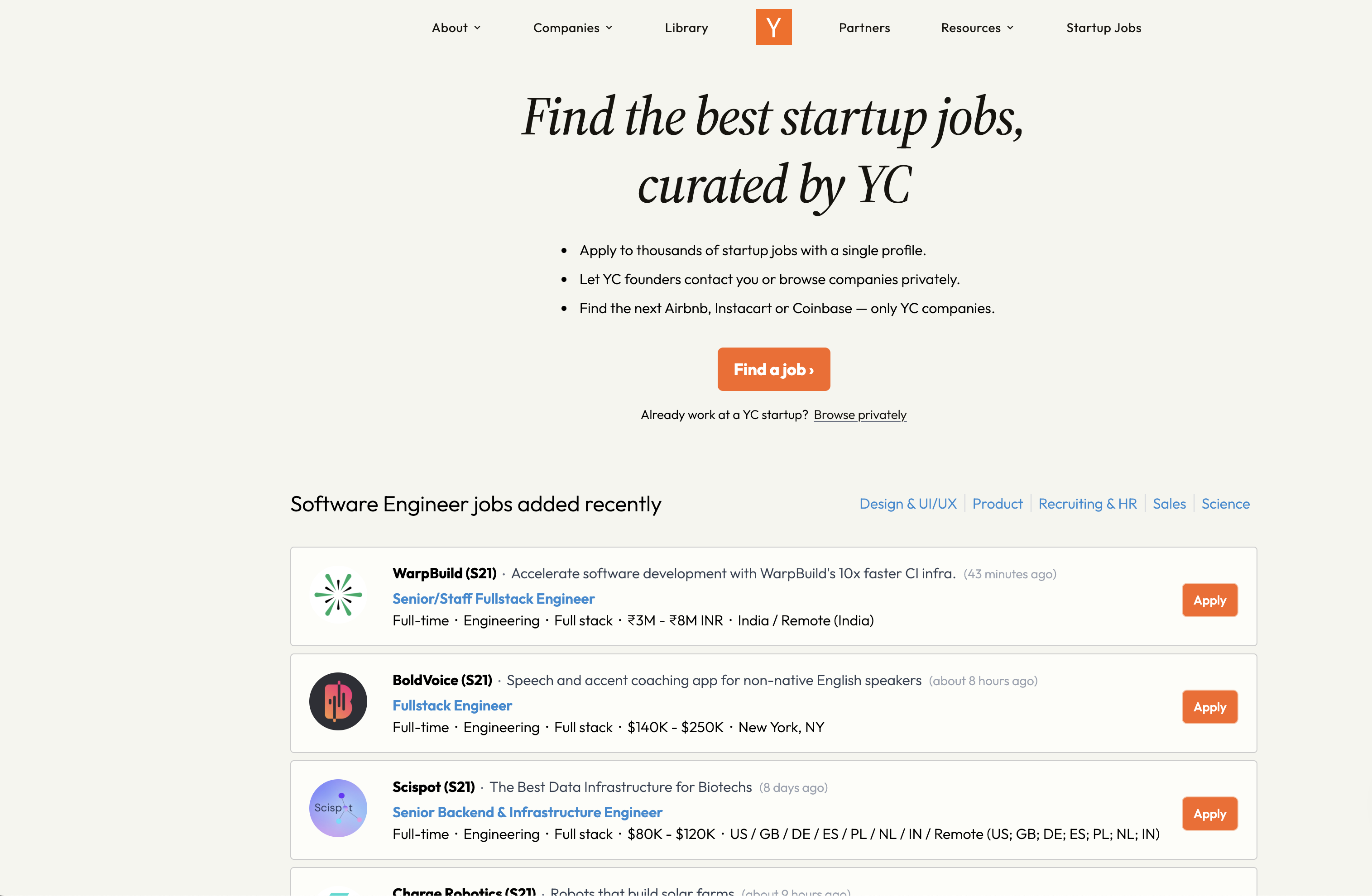 Y Combinator Jobs
